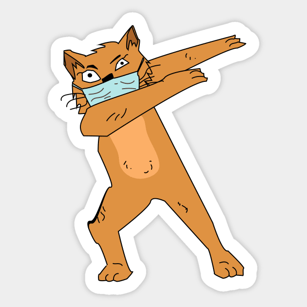 Cat dabbing move Sticker by Shadowbyte91